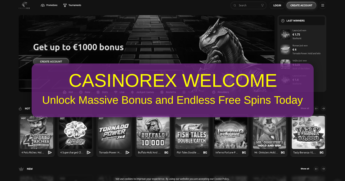 CasinoRex Bonus Code 2026 - Verified US Casino Bonus Codes | Reviews